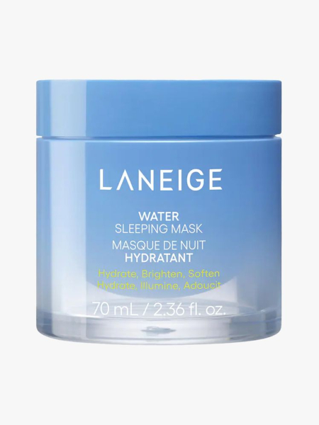 ​​Laneige Water Sleeping Mask in branded tub component on a light gray background