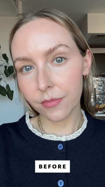 Kinonen before applying the CNP Propolis Lipcerin Lip Balm